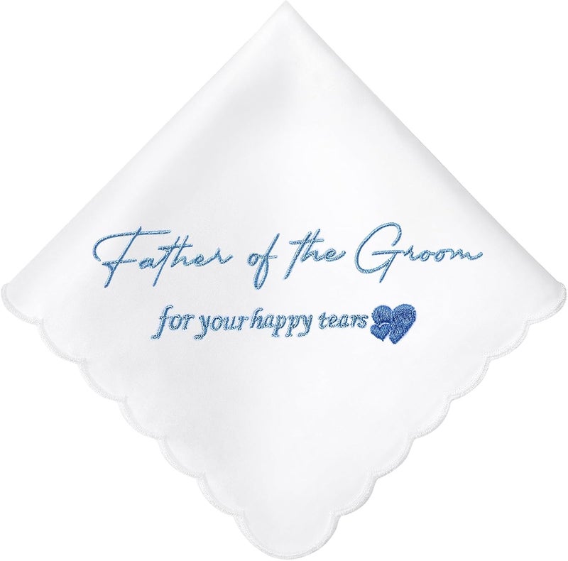 PACGOTH Store Mother of the Bride Handkerchiefs Happy Tear Wedding Handkerchiefs Something Blue Gifts On Wedding Day Keepsake Hankies - Image 1